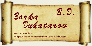 Borka Dukatarov vizit kartica